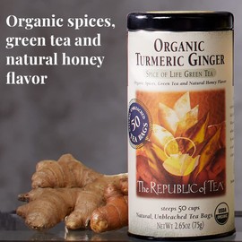The Republic of Tea — Organic Turmeric Ginger Green Tea, 250 Bulk Tea Bags, Naturally Caffeinated
