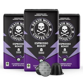 Death Wish Coffee, Espresso Roast Capsules Compatible with Nespresso Original Machines