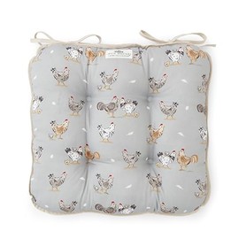 Cooksmart Hen House Lane Seat Pad | British Designed Farmhouse-Inspired Chair Cushion | 100% Cotton with Soft Polyester Filling | Stylish & Comfortable Dining Seat Pad | Hand Wash Only