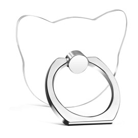 Smartphone Ring, Clear, Thin, Drop Prevention Ring, Bunker Ring, One-Handed Operation, 360° Rotation, Strong Adhesion, Cute and Convenient, Stand Function, No Disturbance, Compatible with Tablets and