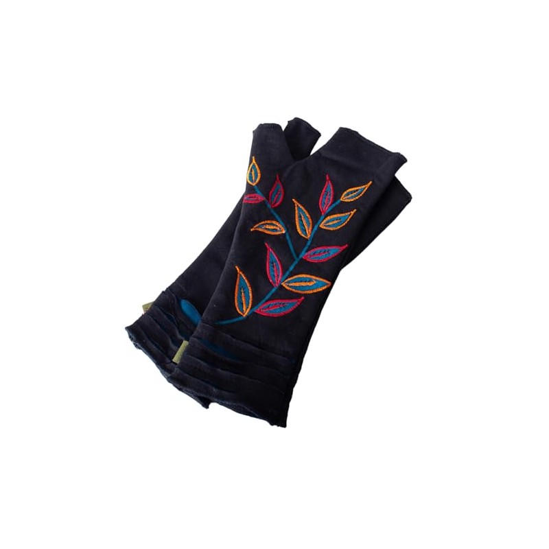 Vishes - Alternative Clothing - Embroidered Women's Gloves with Thumb