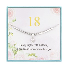 Futesheel 18th Birthday Gifts for Girls, 18 Beads Necklace for 18-Year-Old Girl, Sweet 18 Gifts for Girls, 18 Year Old Birthday Gift Ideas, Sweet 18 Birthday Jewellry for Teenage Girl Gifts