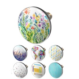 arteneur® Pop-Up Sink Plug with Colourful Flowers Motif, Drain Strainer, Double Seal, Universal Drain Plug 34 mm - 41 mm, Pop-Up Valve Sink Plug