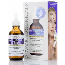 Advanced Clinicals Hyaluronic Acid Serum Instant Skin Hydrator 1.75 Fl Oz (52mL)