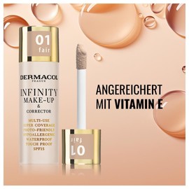 Dermacol Infinity Make-up und Korrektor, Mehrfach verwendbar, Superabdeckung, Fotofreundlich, Ipoallergen, Wasserfest, Berührungsfest, Nicht okkludierend, SPF 15, n. 02