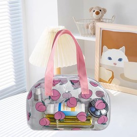 TotePrint Fruit Pattern PVC Cosmetic Bag with Clear Bag Handle - Unique 1 Pack for Fashion Enthusiasts and Cosmetics Lovers, B098-d2122-8, Modern