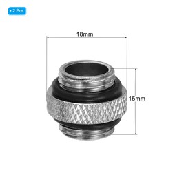 uxcell 2pcs G1/4" Male to Male Connector, Aluminium Soft Tube Extender Fitting for PC Computer Water Cooling System, Silver