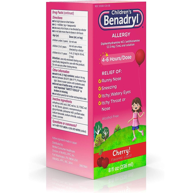 Benadryl Childrens allegry Liquid 2X 8 oz