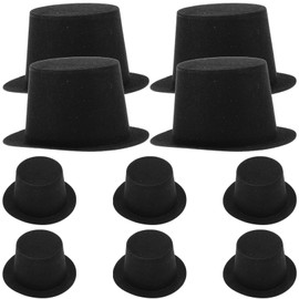 JOINPAYA Mini Black Top Hats, 10pcs Miniature Top Hats Plastic Magician Hats for DIY Snowman Decoration Party Christmas
