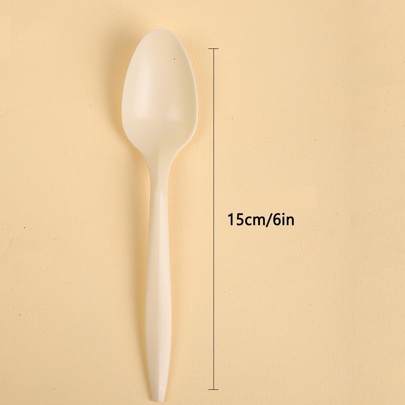 [150 Pack] Compostable No Plastic Spoons No Plastic Utensils,Biodegradable 6