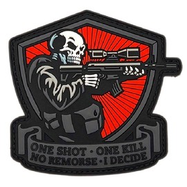 One Shot One Kill Sniper Patch [3D PVC Rubber -Hook Fastener Backing -SV1]