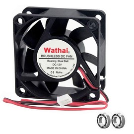 Wathai 60mm x 60mm x 25mm 12V 2P Dual Ball DC Case Fan Brushless Cooling Fan