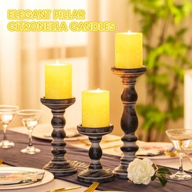 Lemongrass Scented Pillar Candles 2x4 Inch, Large Citronella Candles，Pillar Candles Indoor & Outdoor，Wedding Candles Decoration Candle for Home