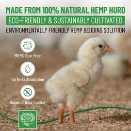 Small Pet Select Hemp HURD Ultra-Premium Chicken Bedding, Biodegradable Chicken Coop Animal Bedding, Eco Friendly Odor Control, 18 lb