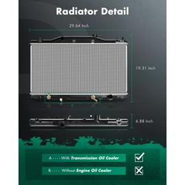 SCITOO 2412 Radiator Fit 2002-2006 for Acura for RSX 2.0L