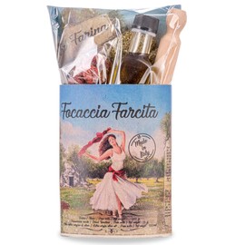 Home Focaccia Bread Kit, Homemade and Packaged in South of Italy, Ingredientsl: Whole Flour, Soft wheat flour 4, potato starch, yeast, salt, dried tomatoes, oregano and Olive Oil, Gourmet Gift Set - Artigiani dei Sapori