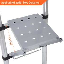 TooCust Platform Accessories for Painters, Anti-Slip Extension Ladder Work Platform System, Work Tray for Tools, Heavy Duty Accessory for Most Ladders, 400 lbs Capacity (Silver)