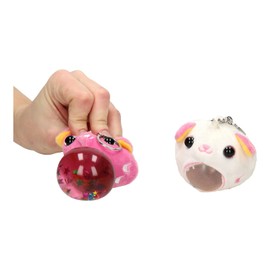 JohnToy 24337 Squishy Soft Animal Keychain, 2 Asso