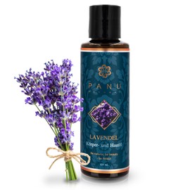 Panu Natural Massageöl Lavendel - Pflegendes Körperöl zum Massieren - Hautöl mit feuchtigkeitsspendender Wirkung - Premium Body Oil - Veganes Massage Öl zum Entspannen