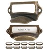 Fuxxer® 10 x Label Window Metal Handles in Antique Brass