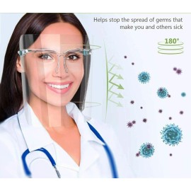 Face Shield Safety Protection With Glasses. 10 PACK Face Shield Safety Protection, Guard Mask With Glasses, Reusable Shields