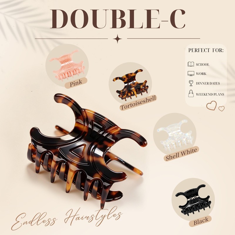 Acetate Butterfly Hair Clips, Medium Hair Claw Clips, 4 Pack