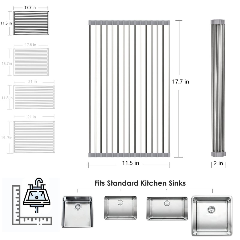 Tomorotec Roll Up Dish Drying Rack, Over The Sink Dish