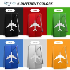 ieron 8 Pcs Metal Luggage Tags for Suitcases, Travel Tags for Luggage, Suitcase Tag with Name Address Tel Email Labels, Baggage Handbag Tags Labels Prevent Loss for Travel (Multicolor)