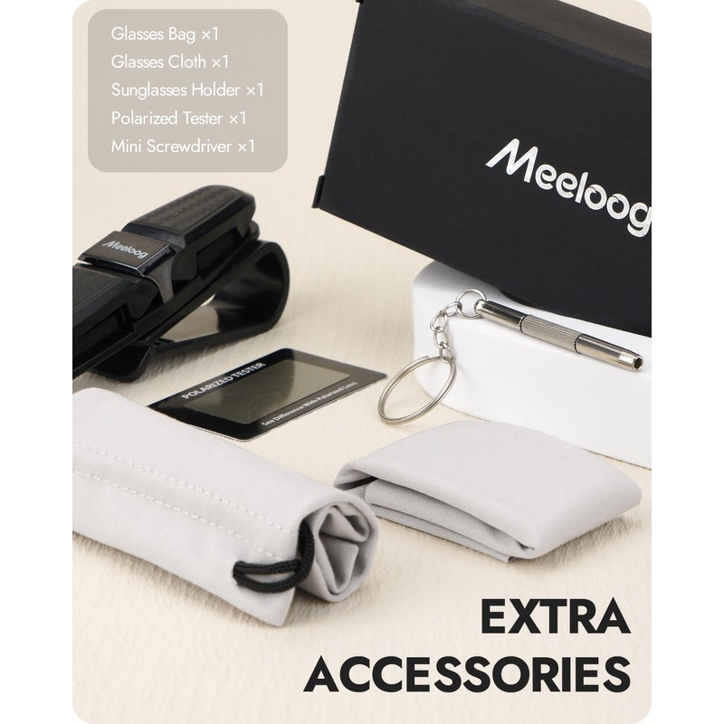 Meeloog Polarized Fit Over Glasses Sunglasses for Women, Square Wrap