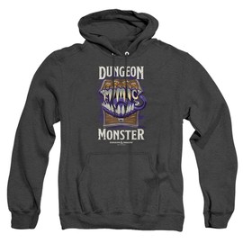 Popfunk Dungeons And Dragons Mimic Dungeon Monster Unisex Adult Pull-Over Heather Hoodie, Black Heather, Small