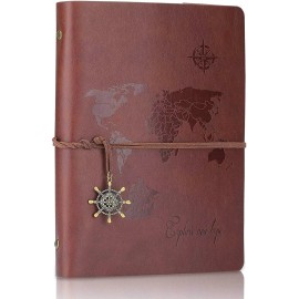 SEEHAN A5 Refillable Journal Leather Notebook Diary Vintage Sketchbook Travel Journa...
