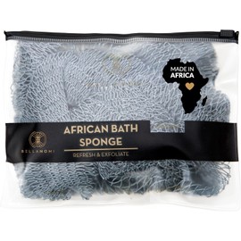 Bellanomi Esponja Exfoliante Africana Bellanomi Auténtica de Origen Ético de Nigeria 114 Cm de Largo para Uso Diario Pizarra