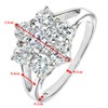 Silver Cubic Zirconia Set Cluster Ring J