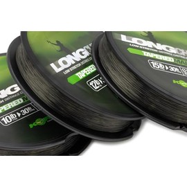 Korda LongChuck Tapered Mainline Green: 15-30lb/0.33-0.47mm, Ultra-Low Stretch Fishing Line, Reversible Spool, Abrasion Resistant for Carp Fishing, Integrated Leader Sections