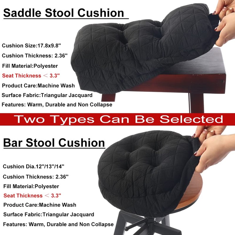 BUYUE Saddle Stool Seat Cushion, Luxury Triangle Fashion Jacquard with