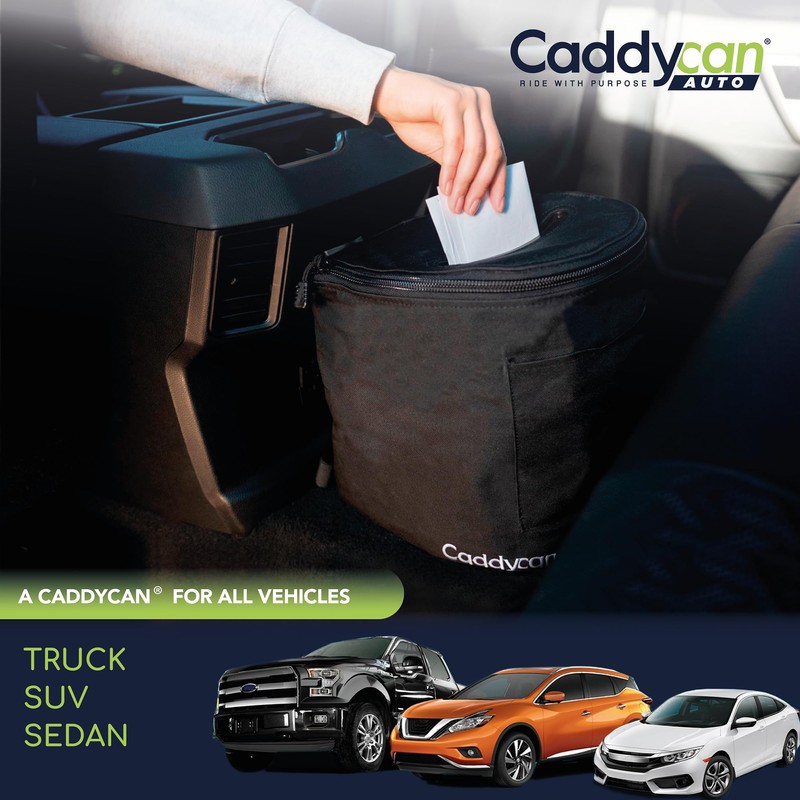 Caddycan Auto - Car Trash Can with Lid | Compact,