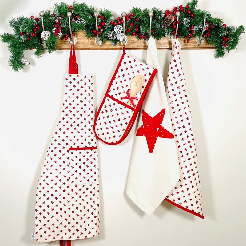 Dexam Star Set of 2 Tea Towels, Natural