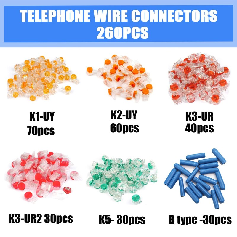 aikoolwer Phone Wire Butt Telephone Splice Connectors 260PCS Data Phone