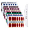 WOKOTO 8 Sheets Glitter Adhesive Nail Art Polish Stickers Tips