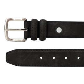 Nautica Men's Bold Fashion and Dress Leather Belt with Metal Buckle, Casual Padded - Black, 40"