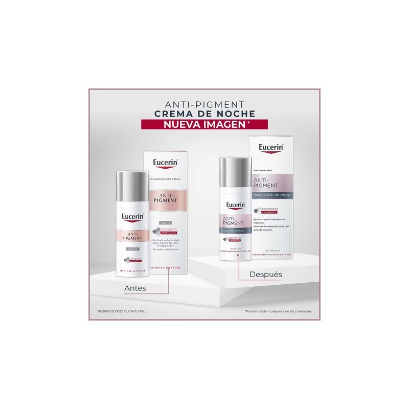 Eucerin Anti-Pigment Crema Facial de Noche Antimanchas, Todo Tipo de