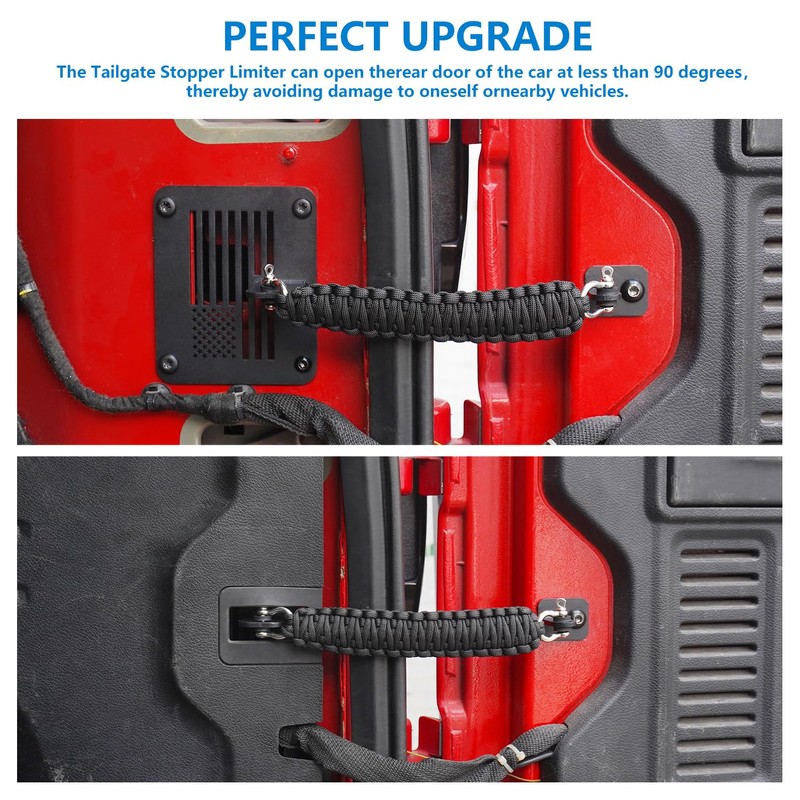 Compatible with Jeep Wrangler JK JKU 2007-2018 Tailgate Check Tailgate