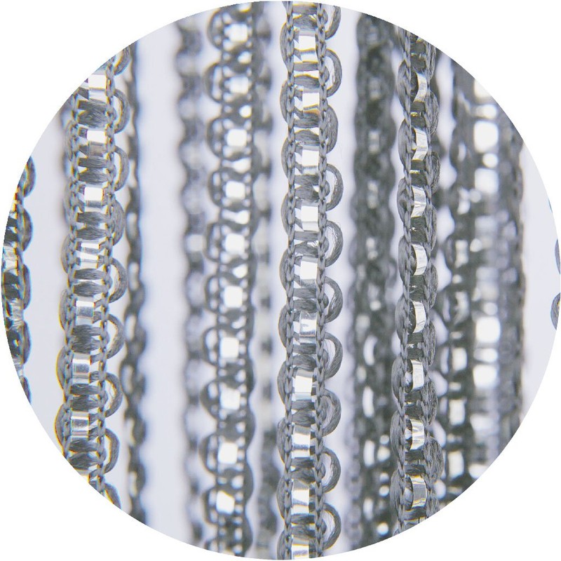 String curtain with pull-through bars, lurex-look curtain, elegant and stylish