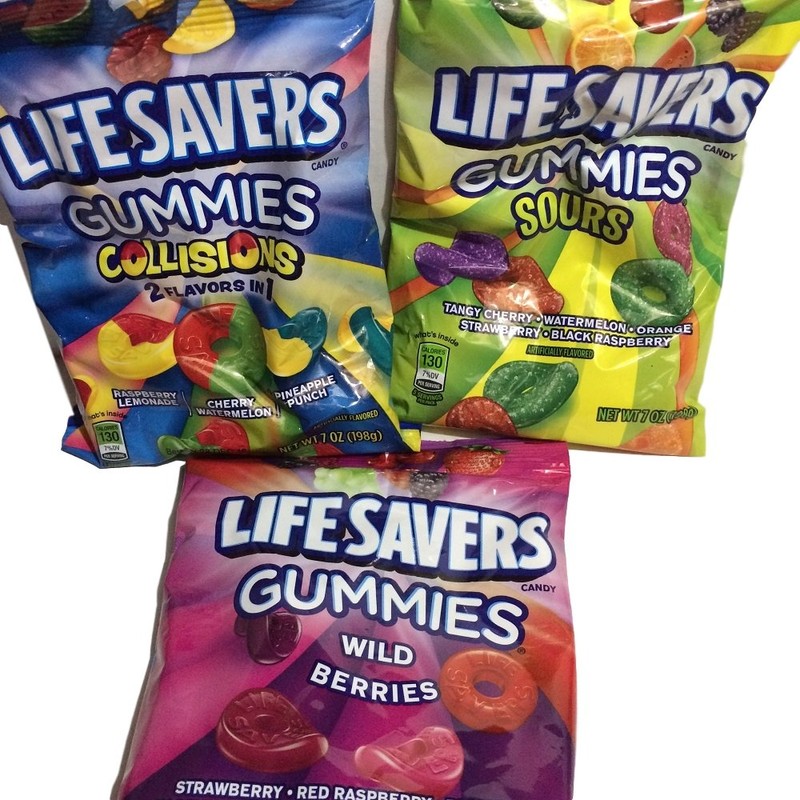 LifeSavers Gummies, Collisions, Wild Berries and Sours 7oz, 3 Bags