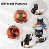 6Pcs Book Cat Coasters with Holder, Funny Ceramic Coaster for
