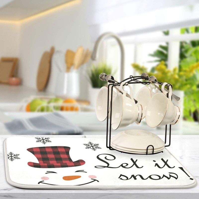 Super Absorbent Dish Drying Mat, Microfiber Fast-Drying Dish Mat, 24"