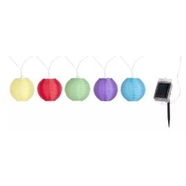 Fusion 10-Piece Solar Mini Lantern String Lights Multi-Colored