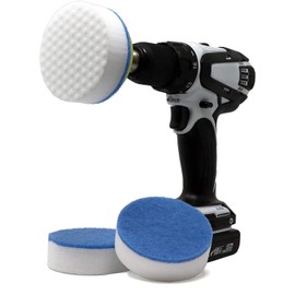 Esponjas mágicas de limpieza perforadas | almohadillas para orejas de limpieza de melamina de alta densidad con accesorio de taladro para el baño, cocina, pisos, zócalos, lechada,