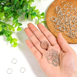 100 PCS Open Jump Rings, 12mm Stainless Steel Split Rings, Super Strong Metal Open Jump Rings Connectors for Necklaces Bracelet Choker Chain Jewellery Making(Silver)