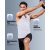LWISMIL White Compression Tank Top Men Athletic Workout Sleeveless Tank